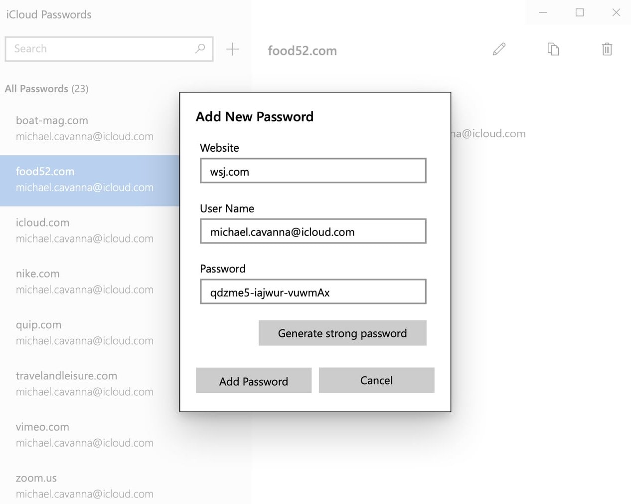 В iCloud для Windows появился генератор паролей