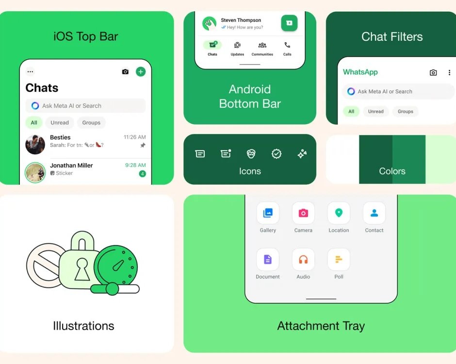 WhatsApp существенно обновил дизайн приложения для Android и iOS