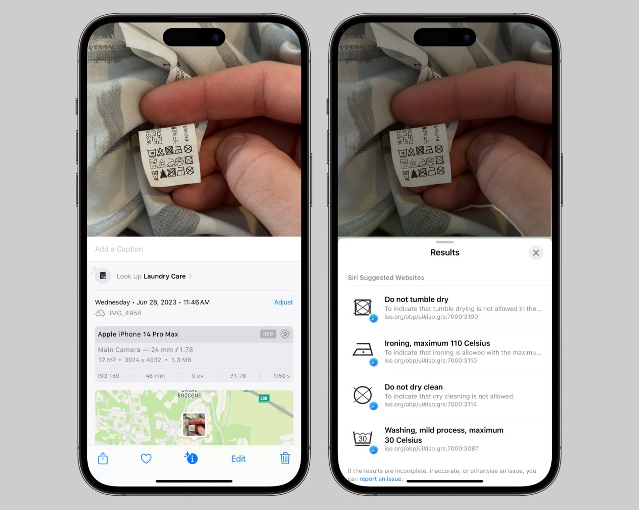 Приложение «Фото» на iPhone научили переводить инструкции по стирке с этикеток одежды