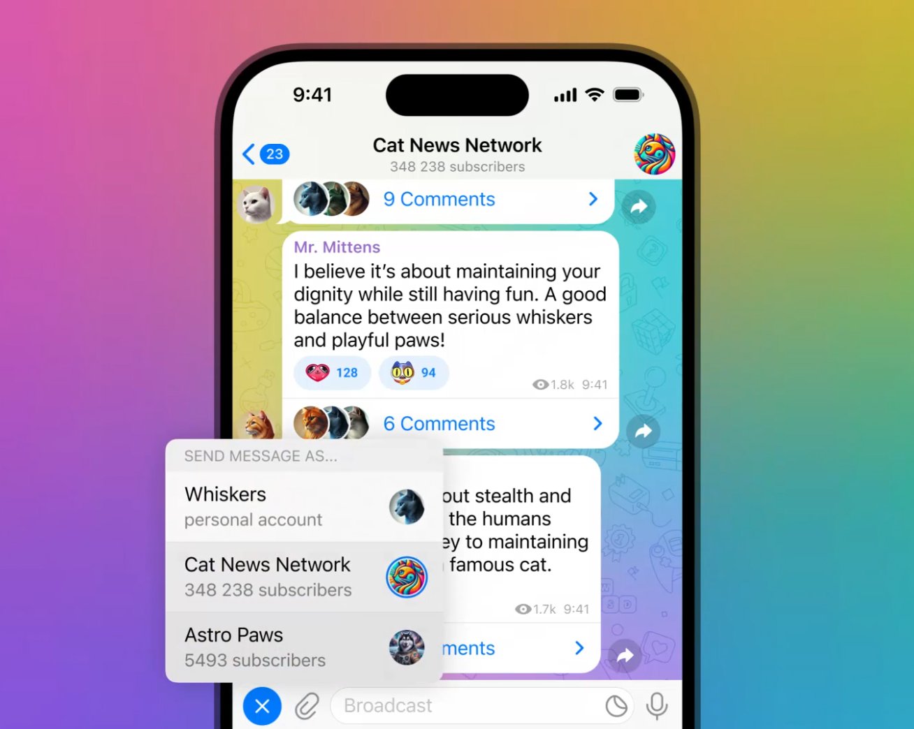 В Telegram с праздничным обновлением добавили суперканалы, звёздные реакции и многое другое